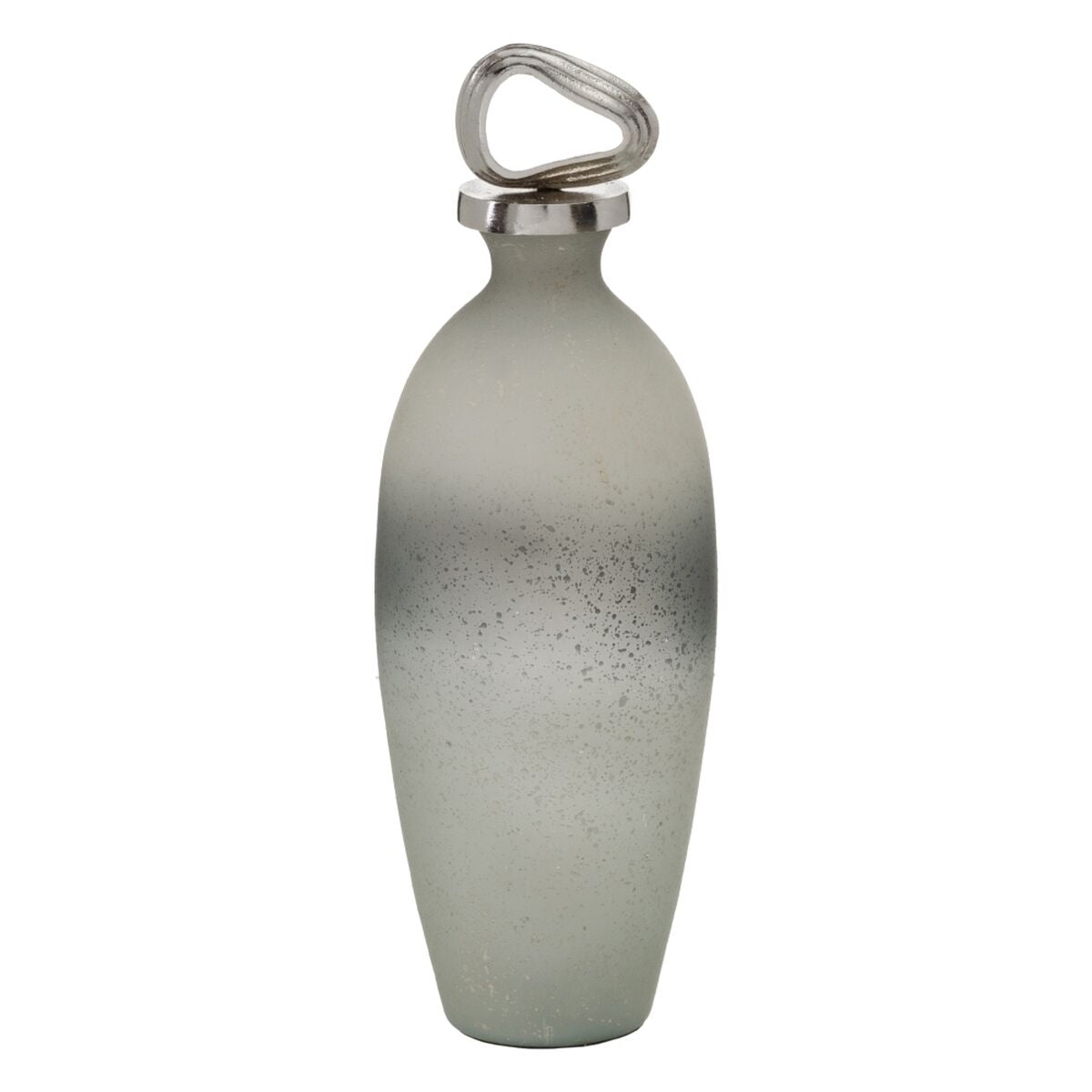 8445146077103 - Flasche Grau Silberfarben Aluminium Kristall 15 x 15 x 46 cm Deko