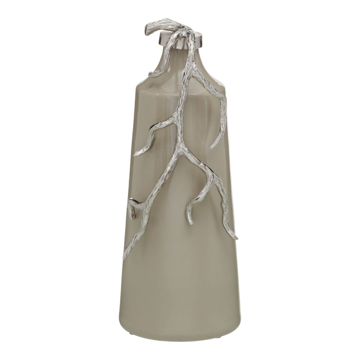 8445146077127 - Flasche Beige Silberfarben Aluminium Kristall 17 x 16 x 44 cm Deko