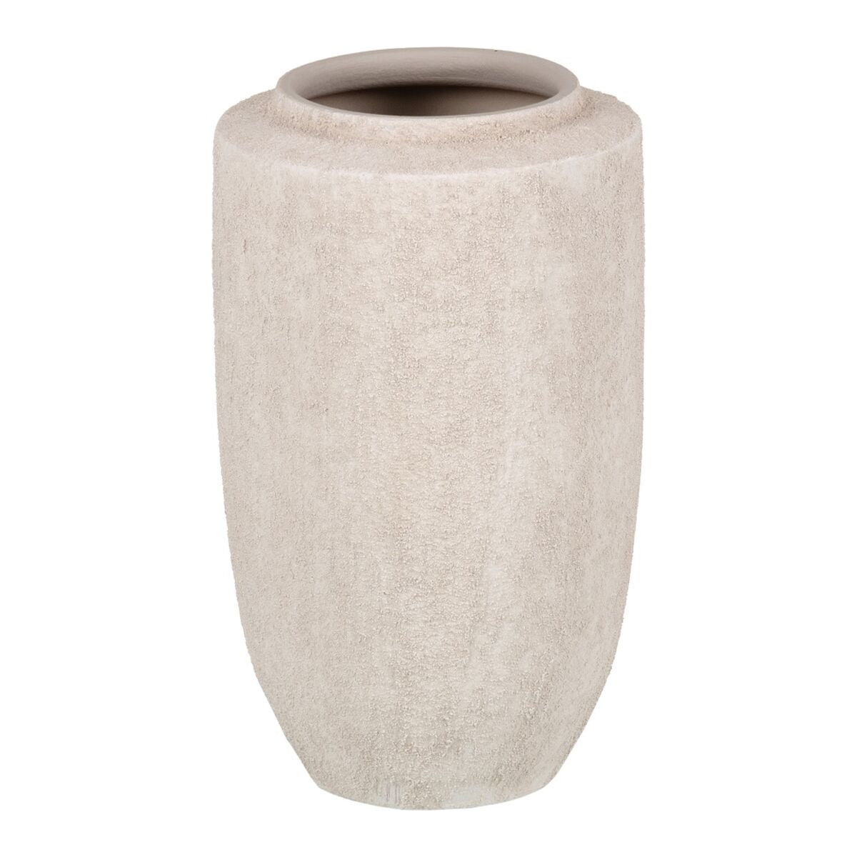 8445146083630 - Planter Cream Ceramic Circular Modern Sand 18 x 18 x 30 cm