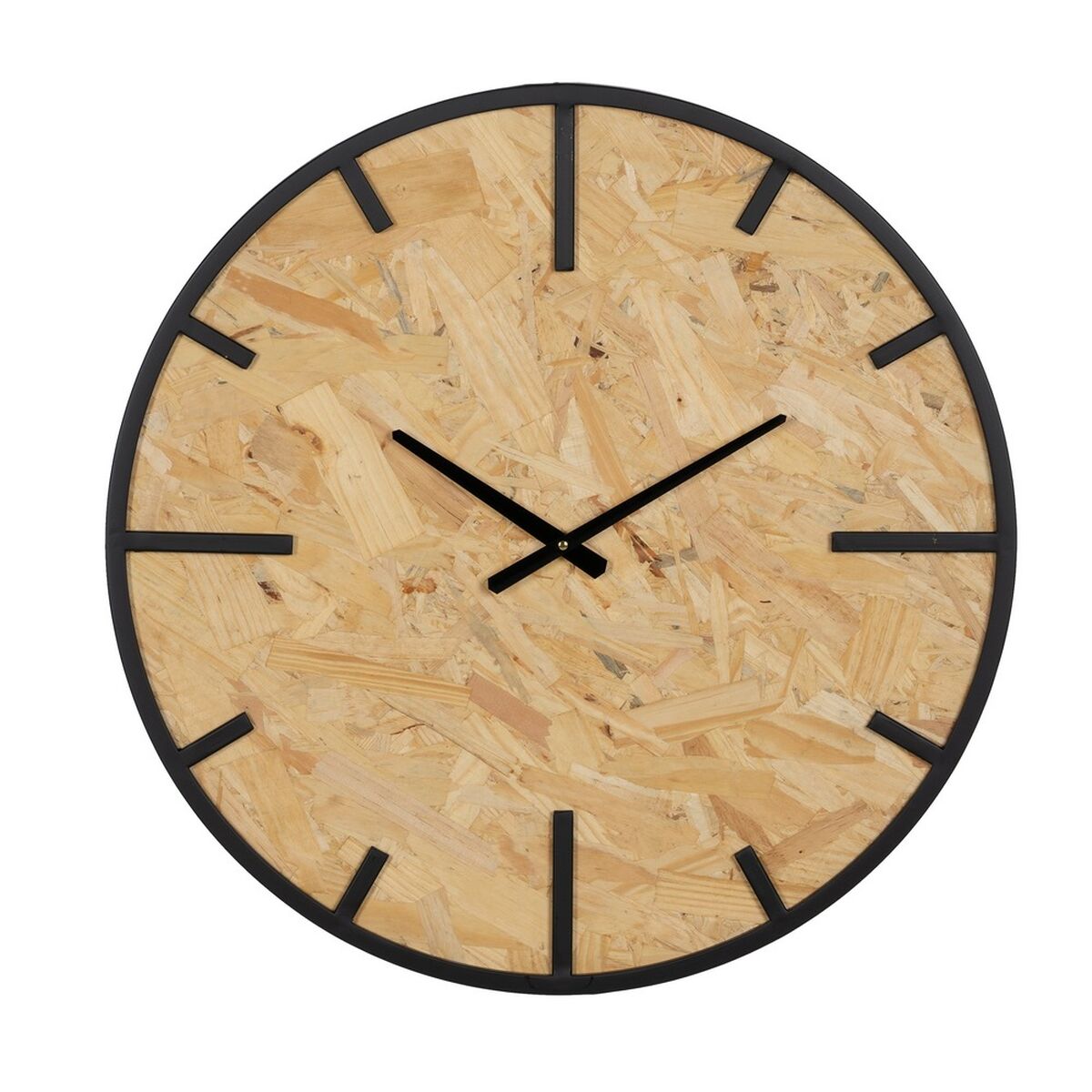 8445146093769 - Wanduhr Schwarze natürliche PVC -Eisen MDF Holz 60 x 45 x 60 cm