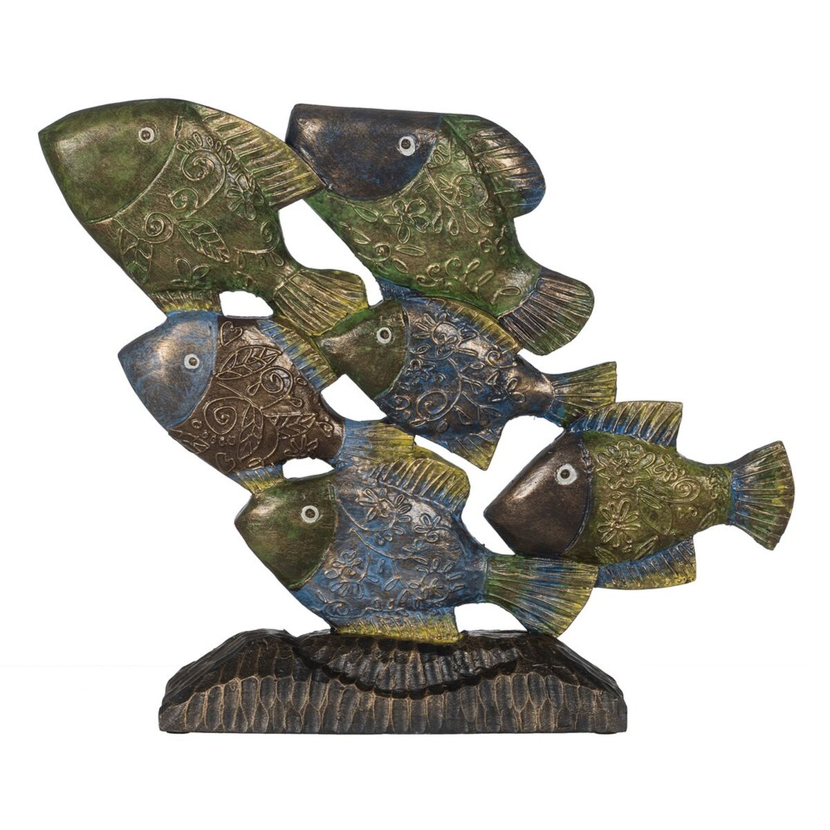 8445146098030 - Deko-Figur Blau Braun grün Fische 60 x 115 x 52 cm