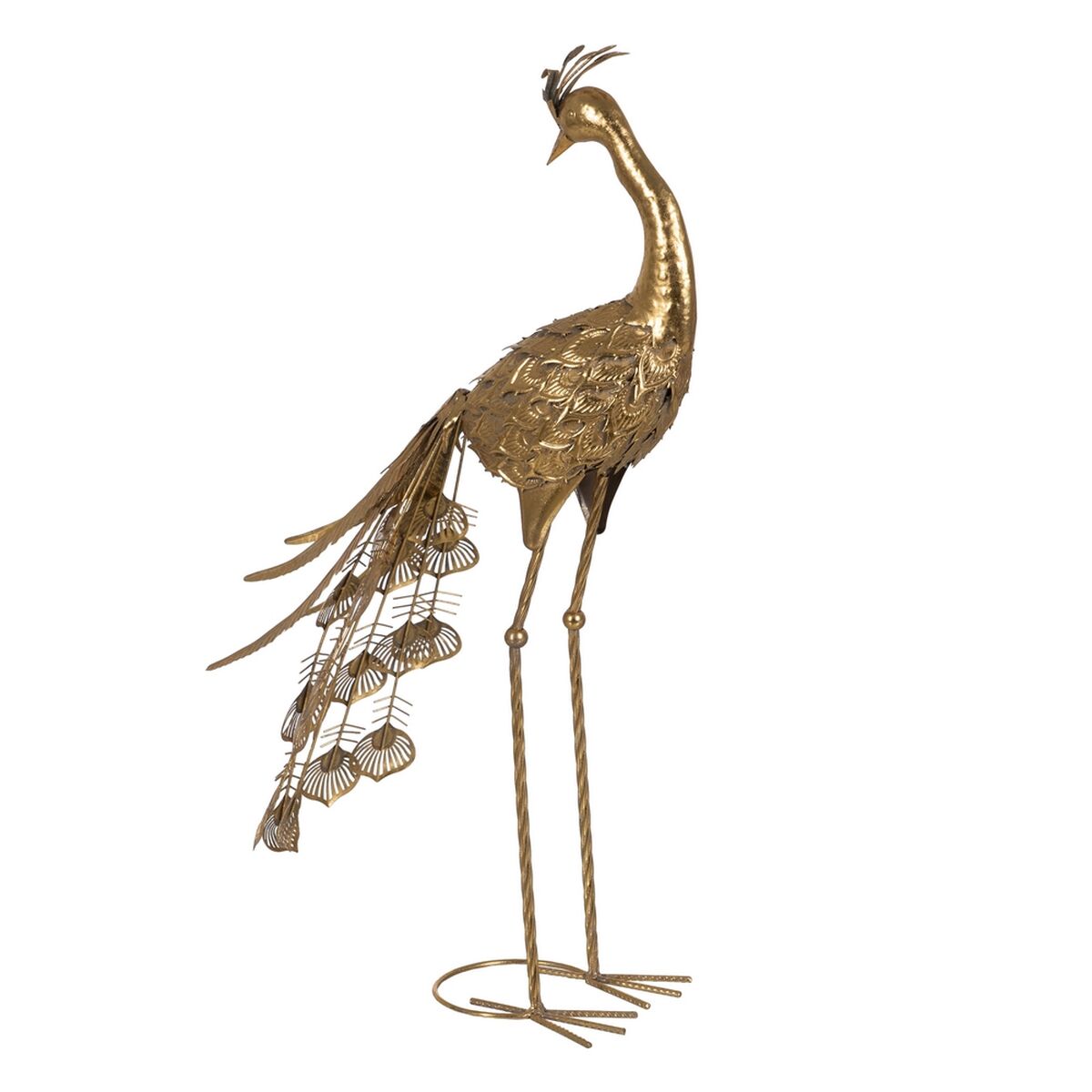 8445146102805 - Decorative Figure Golden Peacock 50 x 30 x 85 cm