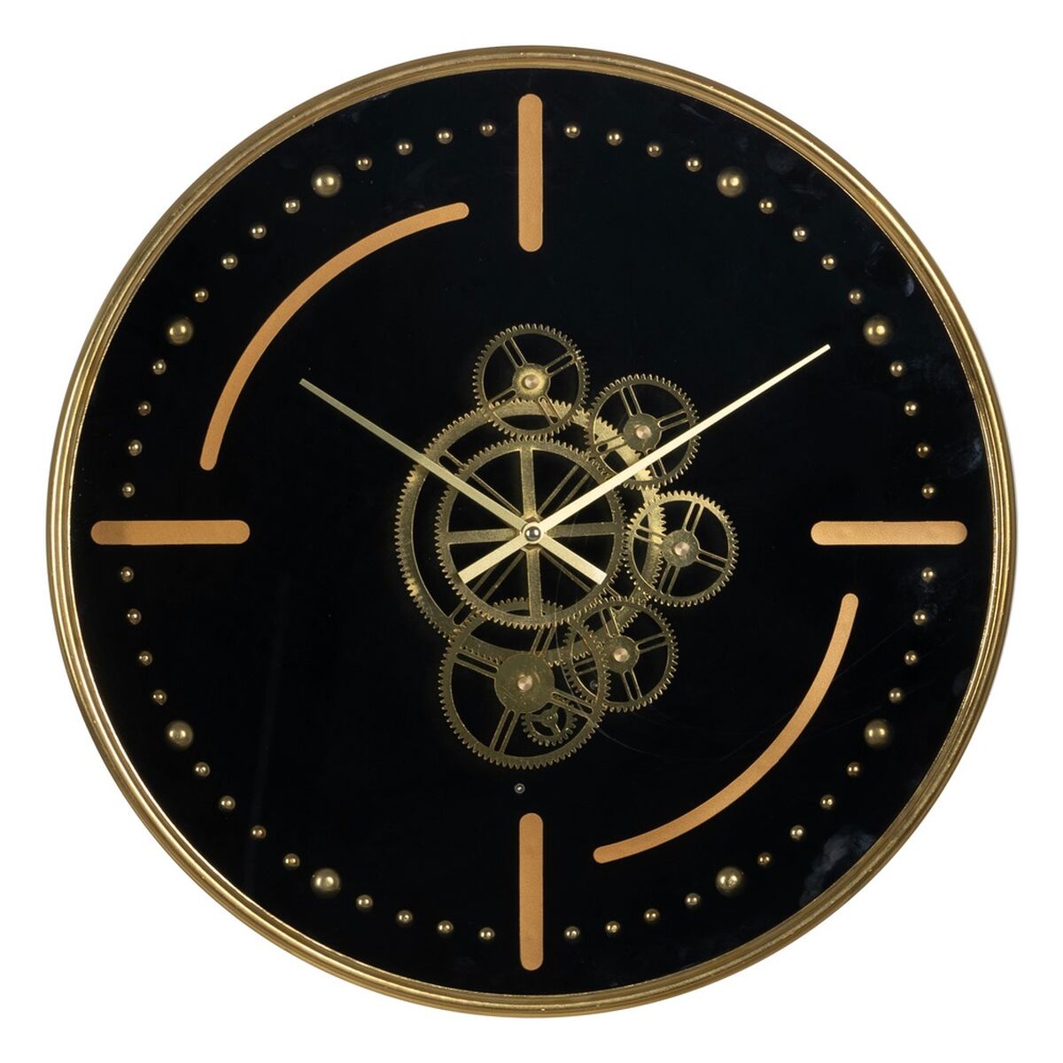 8445146105295 - Wall Clock Black Golden Iron 46 x 7 x 46 cm