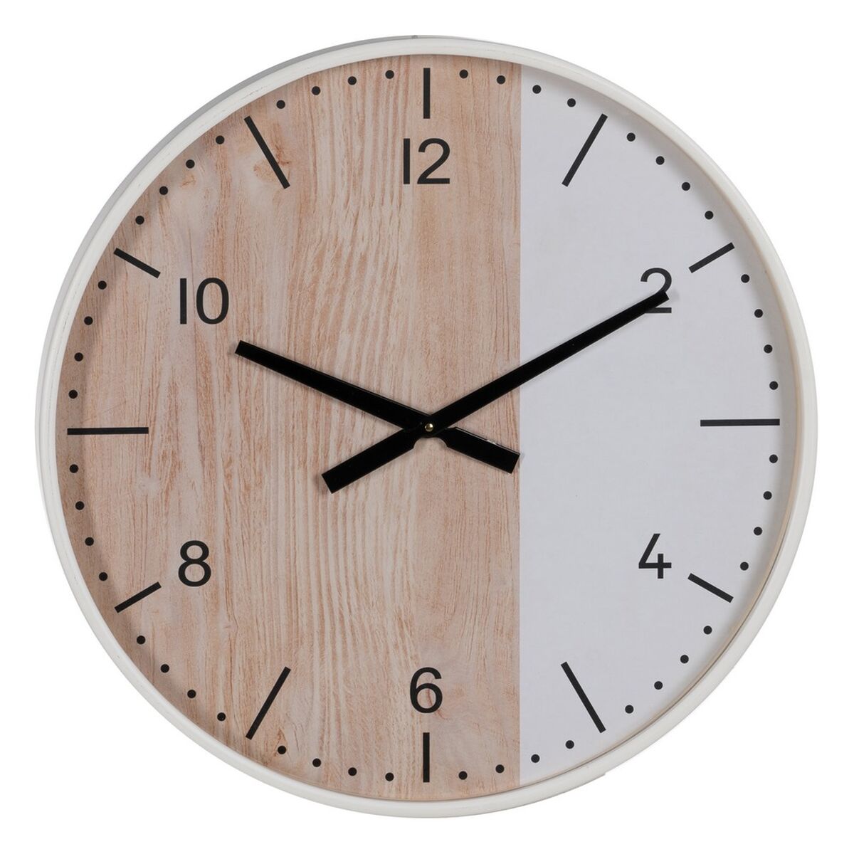 8445146105325 - Wanduhr Weiß natürlich Holz 60 x 60 x 55 cm