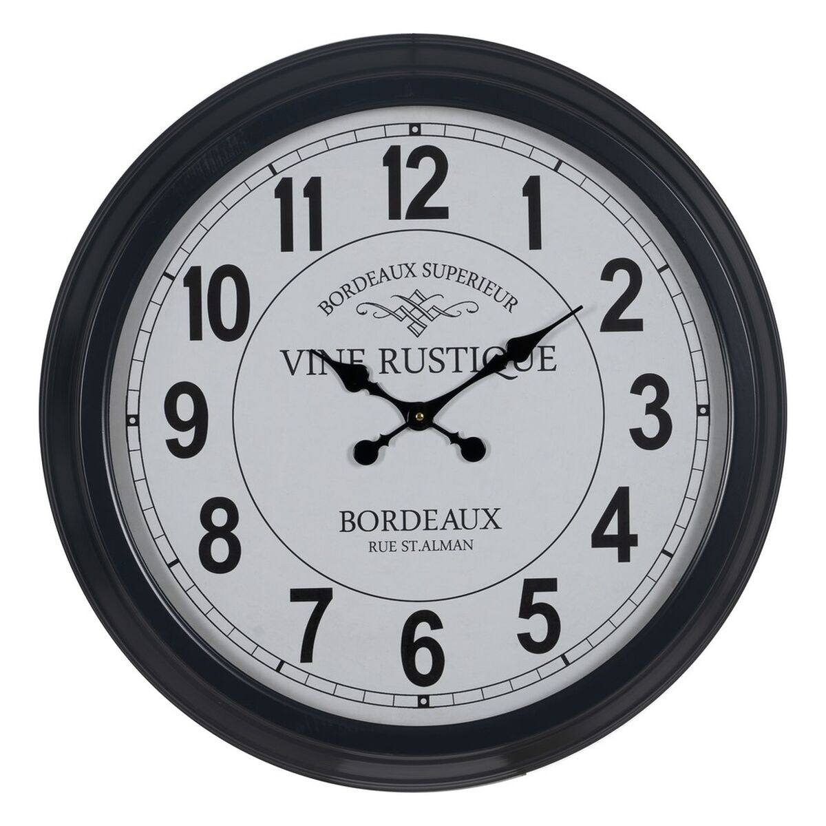 8445146105400 - Wanduhr Weiß Schwarz Eisen 70 x 70 x 65 cm