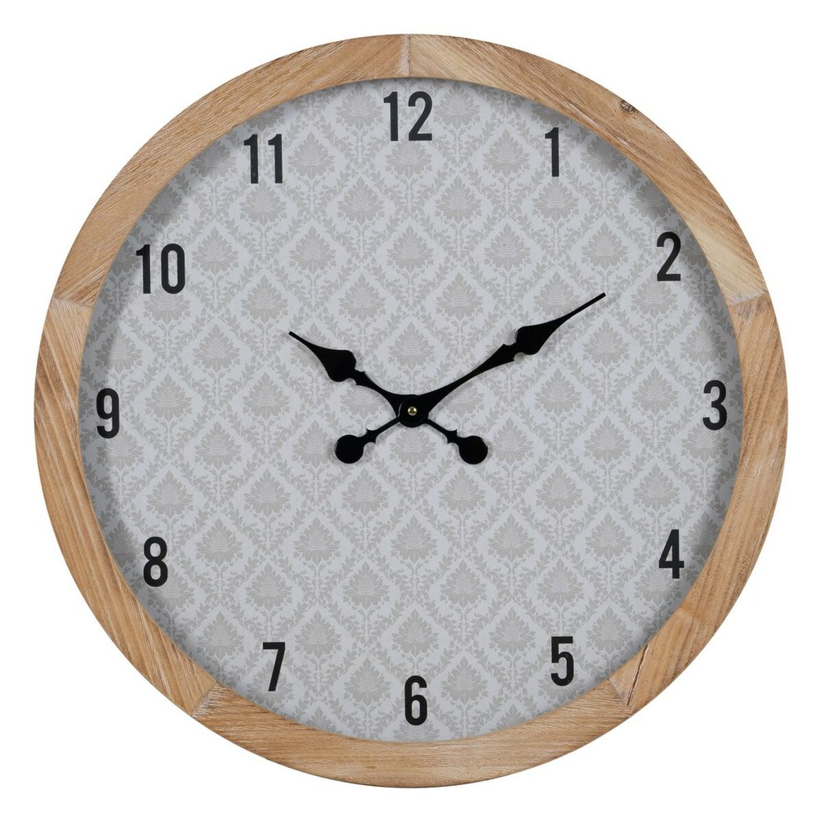 8445146105479 - Wanduhr weiße natürliche Holzkristall 60 x 60 x 65 cm