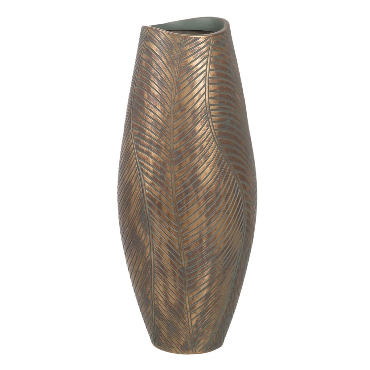 8445146107909 - Vase grün Gold Polyesterharz 22 x 22 x 54 cm