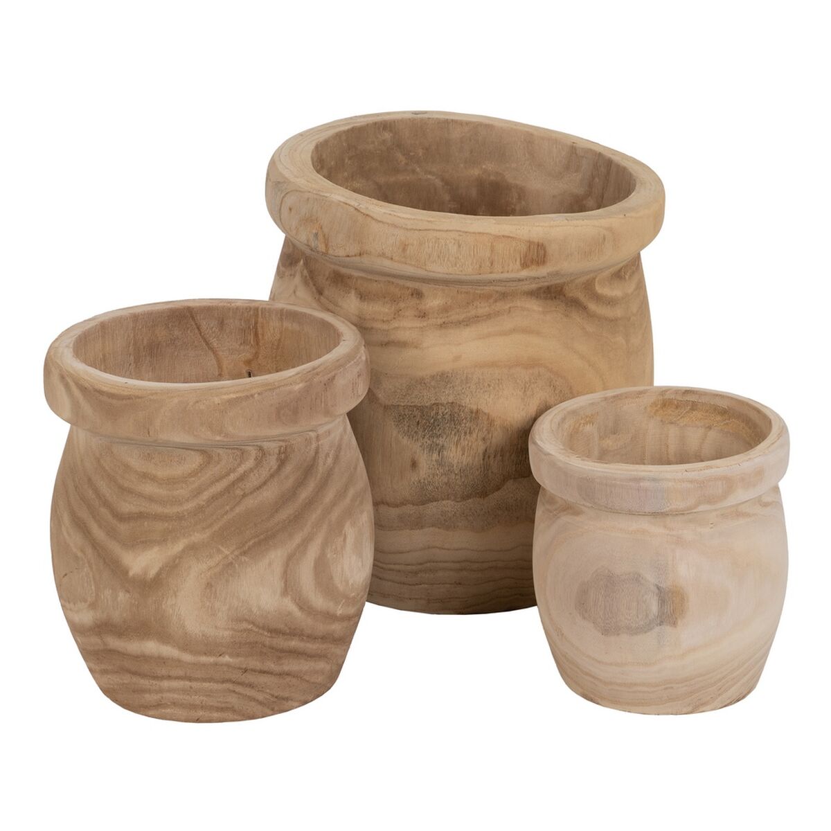 8445146108821 - Pflanzkübel-Set aus natürlichem Paulownia-Holz 43 x 43 x 44 cm (3 Stück)