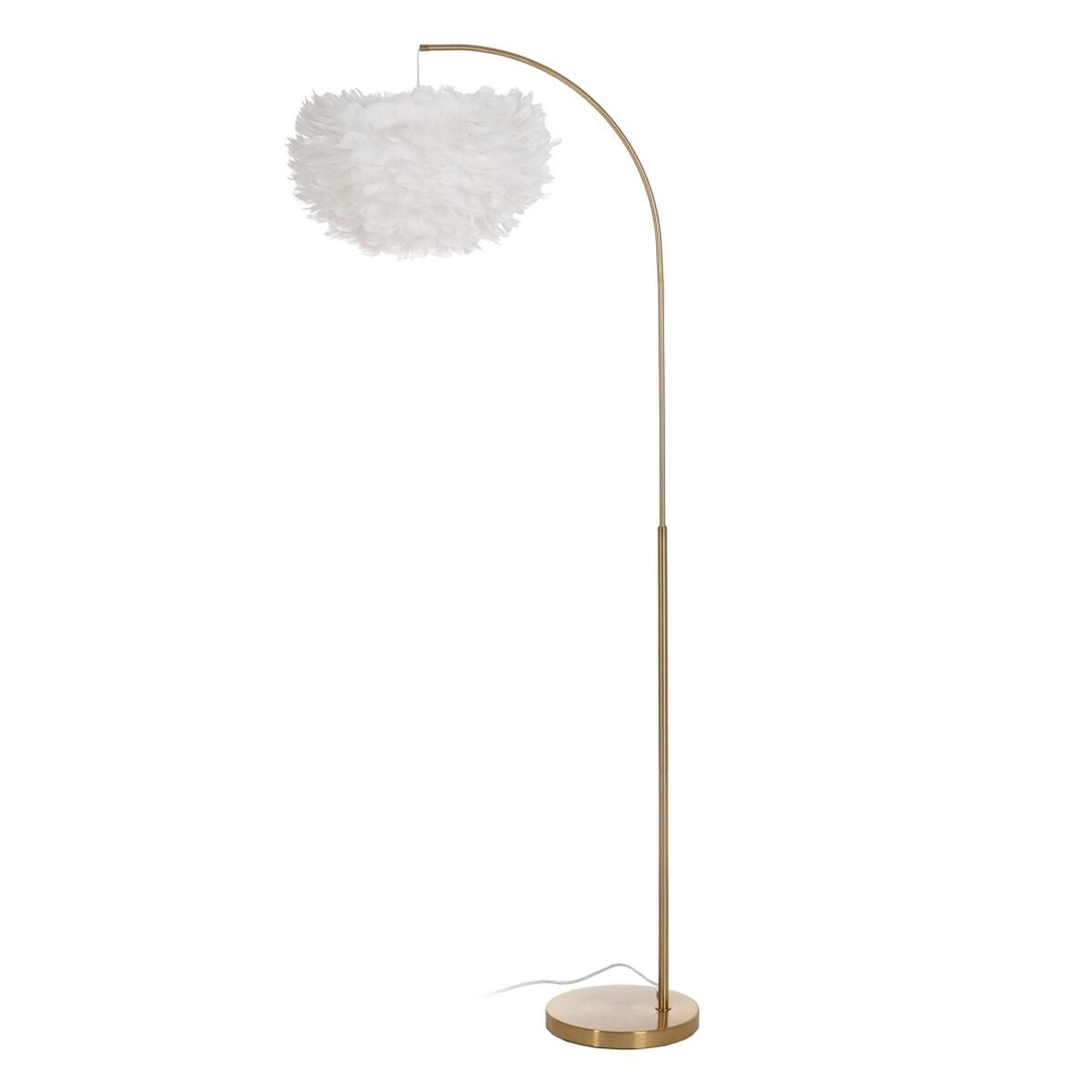 8445146116048 - Floor Lamp White Golden Metal Feathers 60 W 220-240 V 68 x 40 x 175 cm