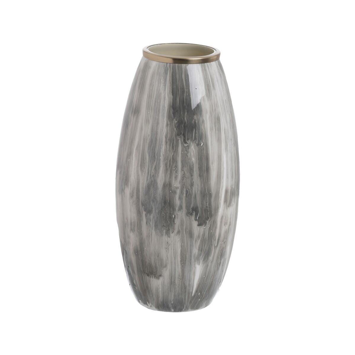 8445146130969 - Vase Weiß Schwarz Aluminium Kristall 21 x 21 x 445 cm