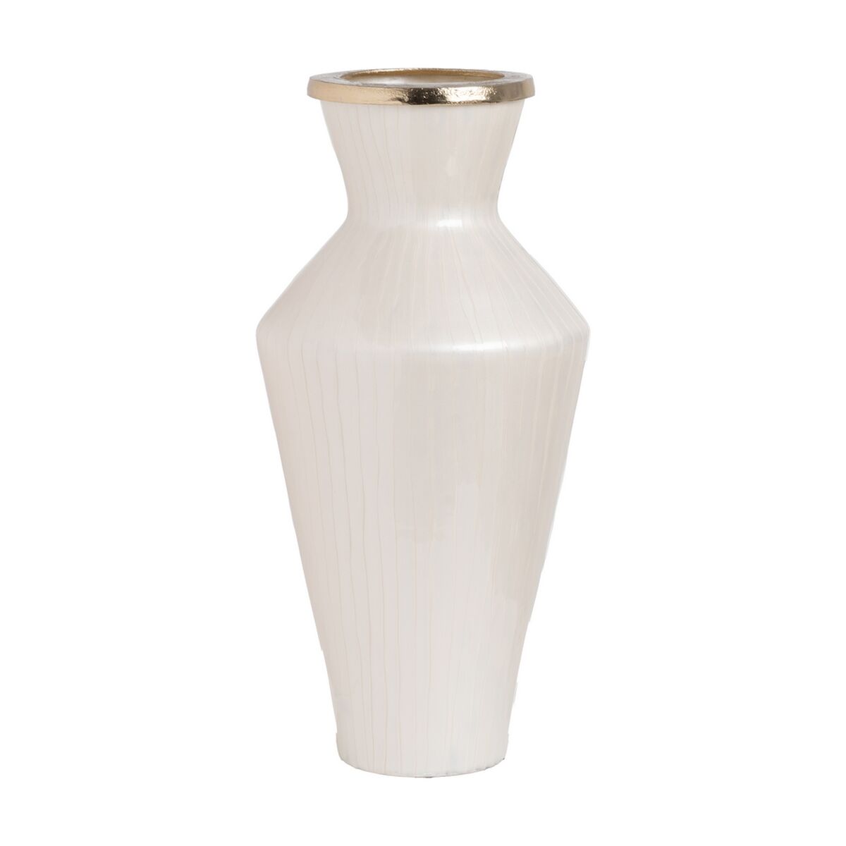 8445146131119 - Vase Weiß Gold Aluminium Kristall 28 x 28 x 57 cm