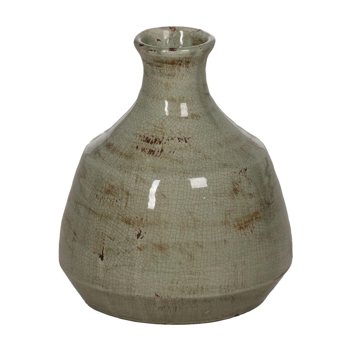 8445146134288 - Vase grün aus Keramik 24 x 24 x 30 cm