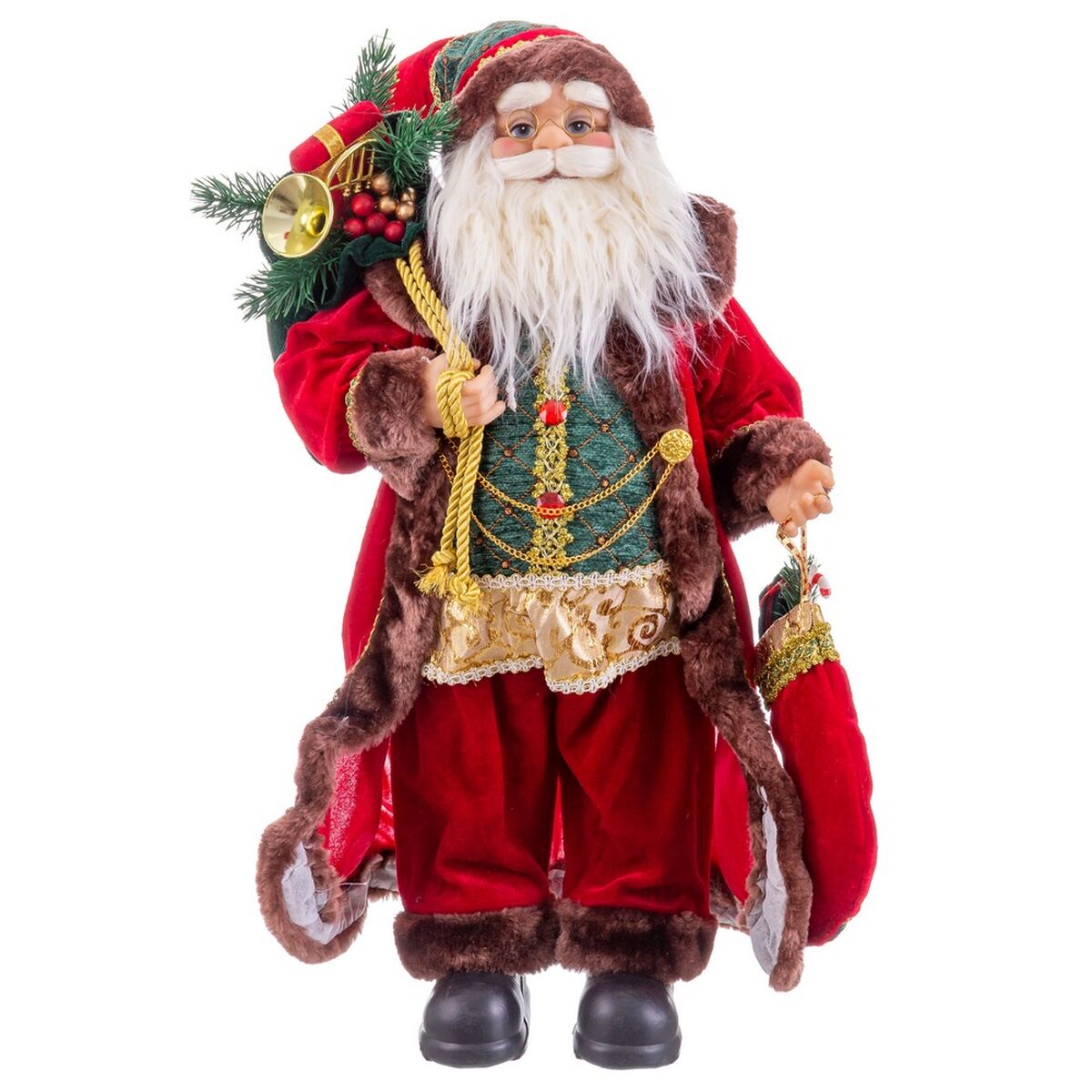 8445147205123 - Weihnachtsschmuck Rot Bunt Kunststoff Polyesterharz Stoff 60 cm