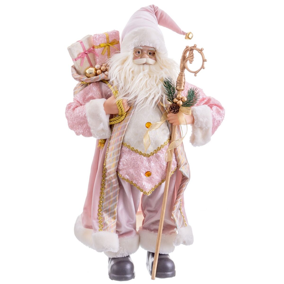 8445147205147 - Weihnachtsschmuck Rosa Kunststoff Polyesterharz Stoff 60 cm