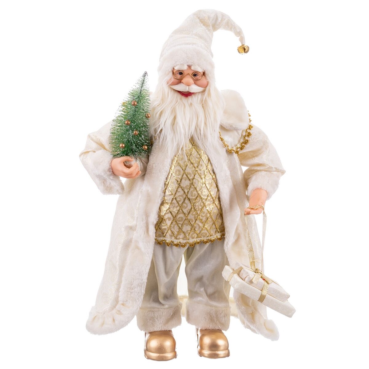 8445147217157 - Weihnachtsschmuck Weiß Gold Kunststoff Polyesterharz Stoff 60 cm