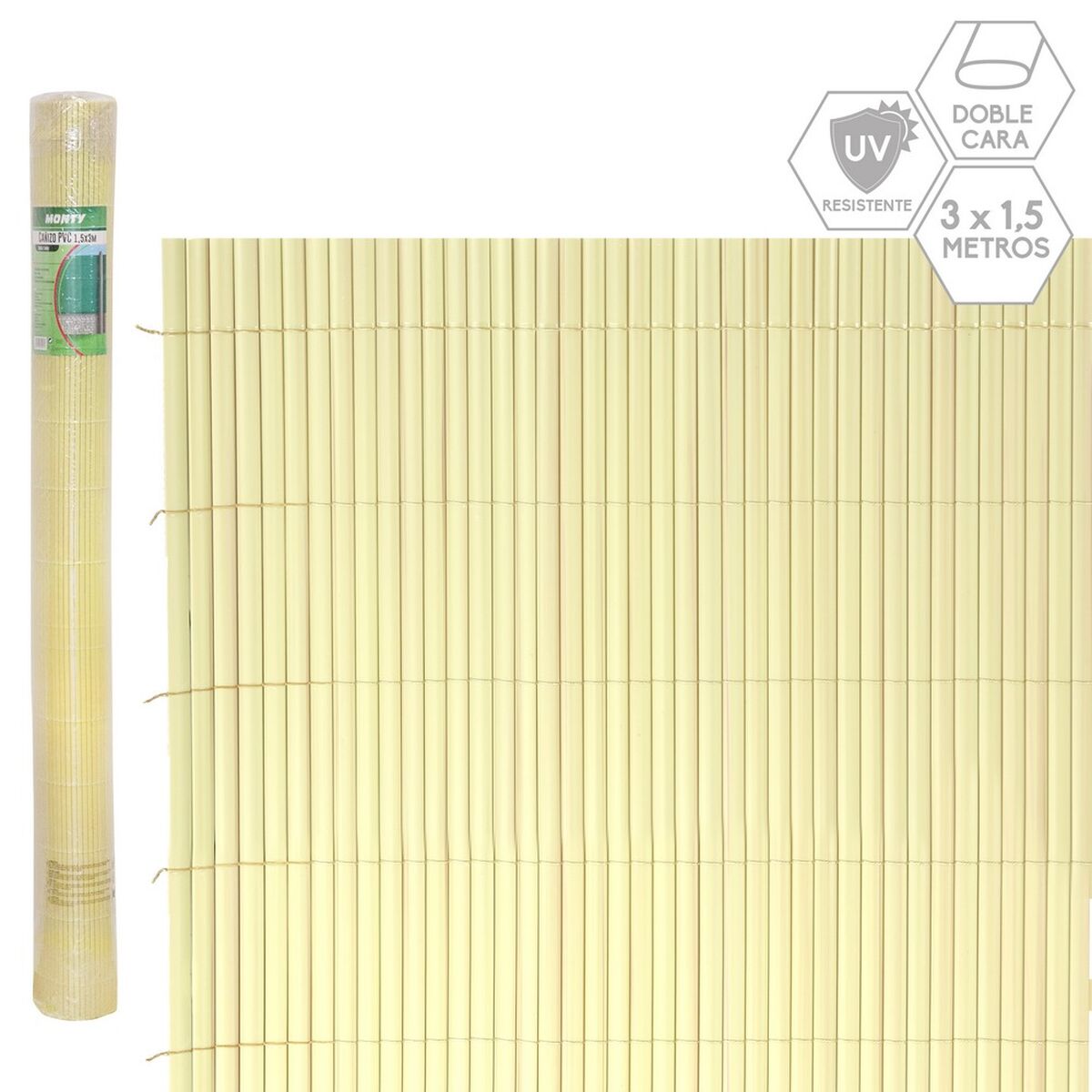 8445147320574 - Flechtwerk Beige PVC 1 x 300 x 150 cm