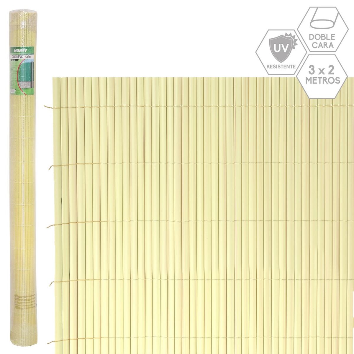 8445147320581 - Flechtwerk Beige PVC 1 x 300 x 200 cm