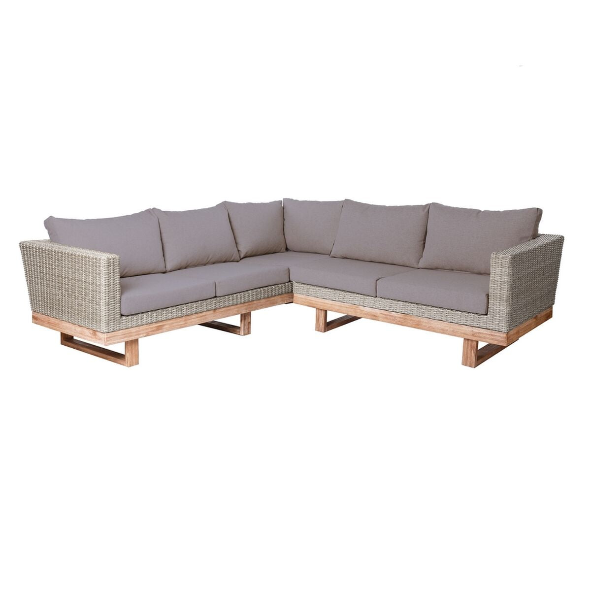 8445147320598 - Gartensofa Patsy Grau Holz Rattan 235 x 230 x 645 cm