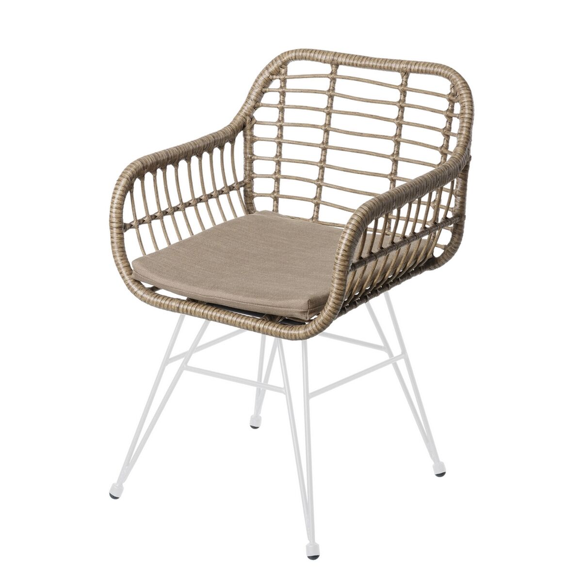 8445147323698 - Garden chair Ariki 57 x 62 x 80 cm synthetic rattan Steel White