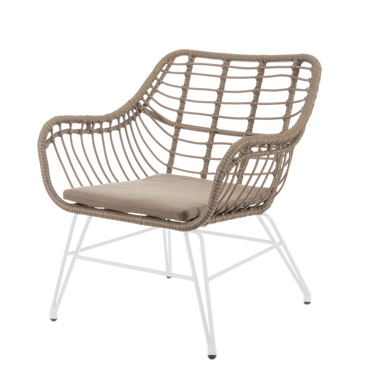 8445147323711 - Garden chair Ariki 65 x 62 x 76 cm synthetic rattan Steel White