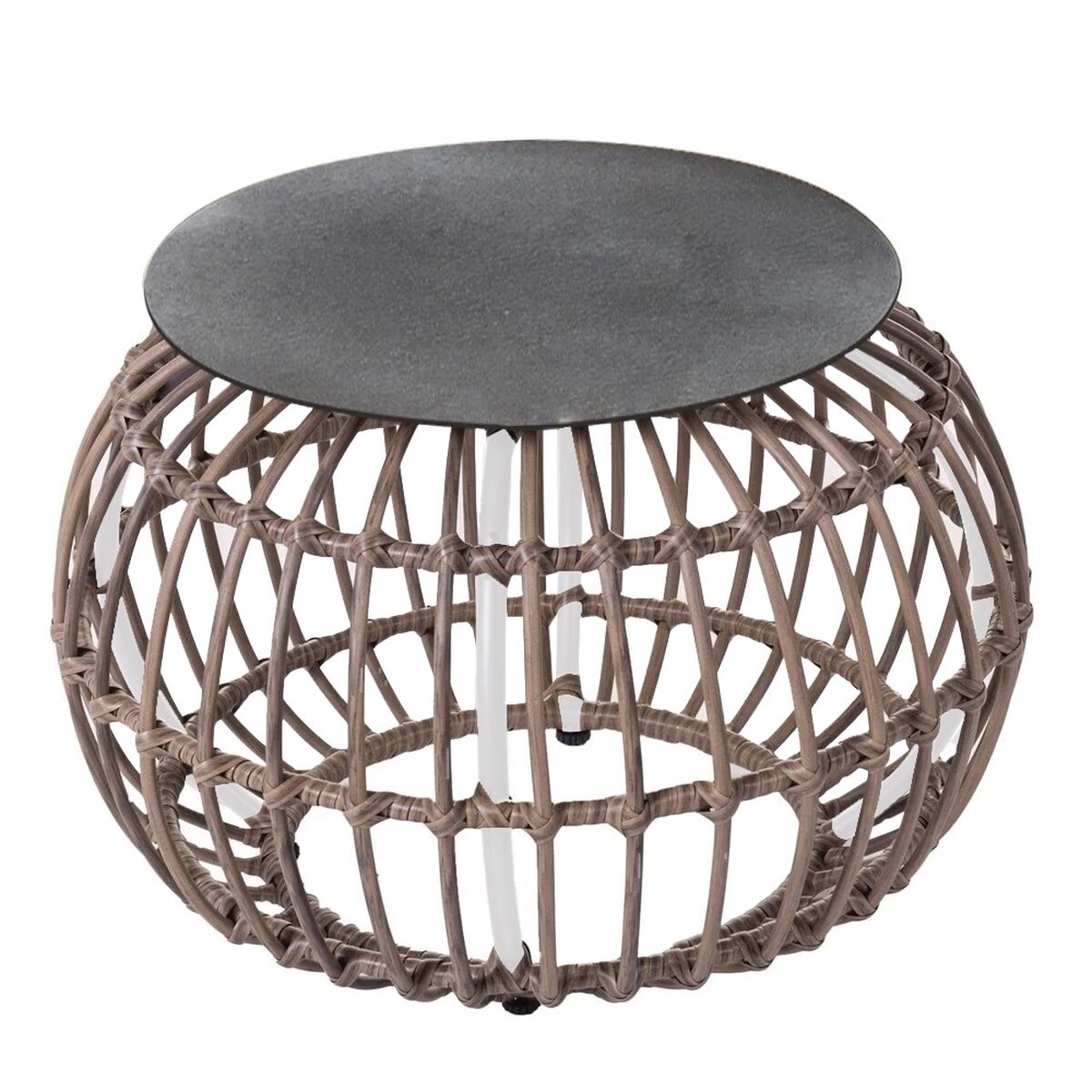 8445147323735 - Beistelltisch Ariki 50 x 50 x 34 cm Synthetischer Rattan Stahl Weiß