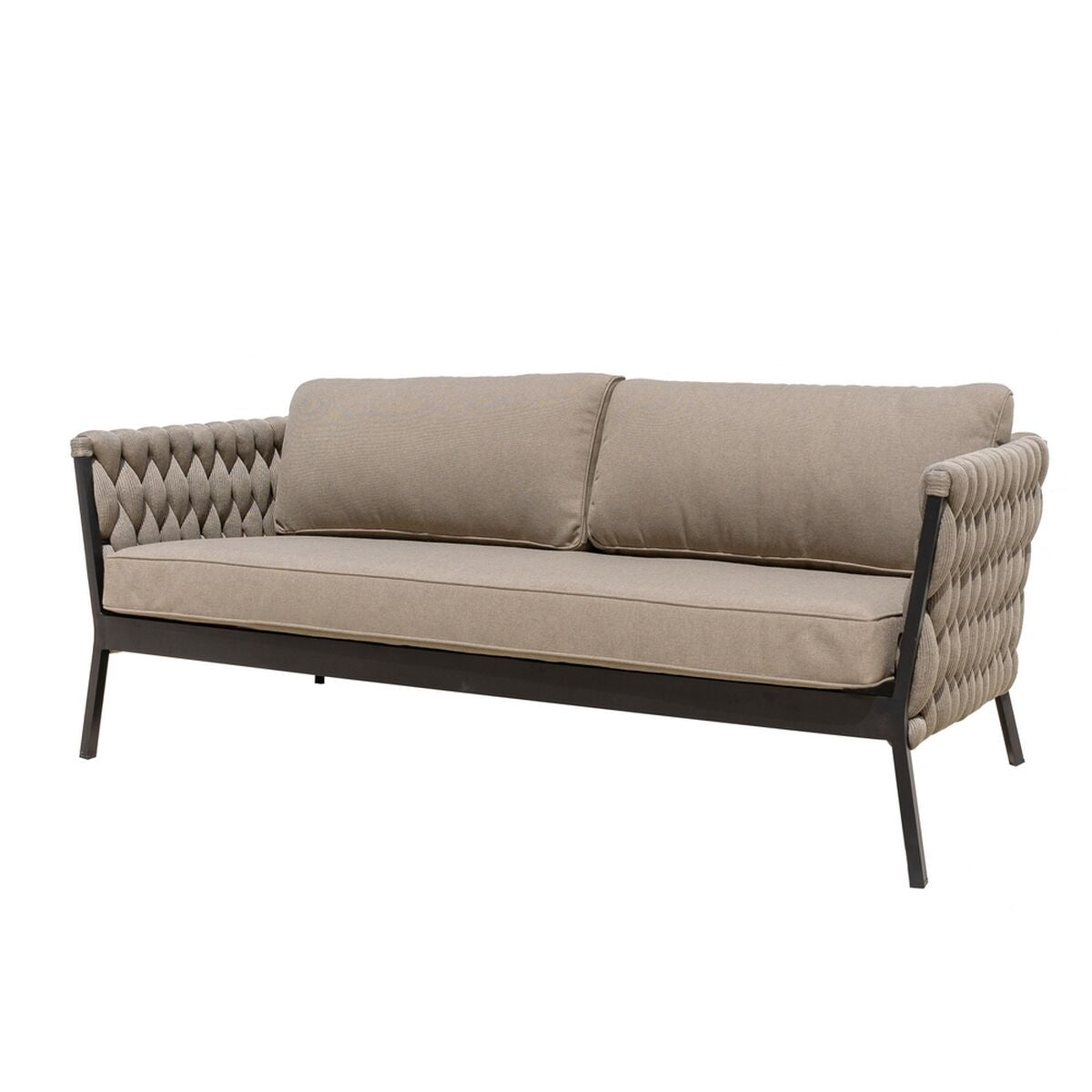 8445147329966 - Gartensofa Rebecca Schwarz Hellbraun Aluminium 206 x 83 x 74 cm