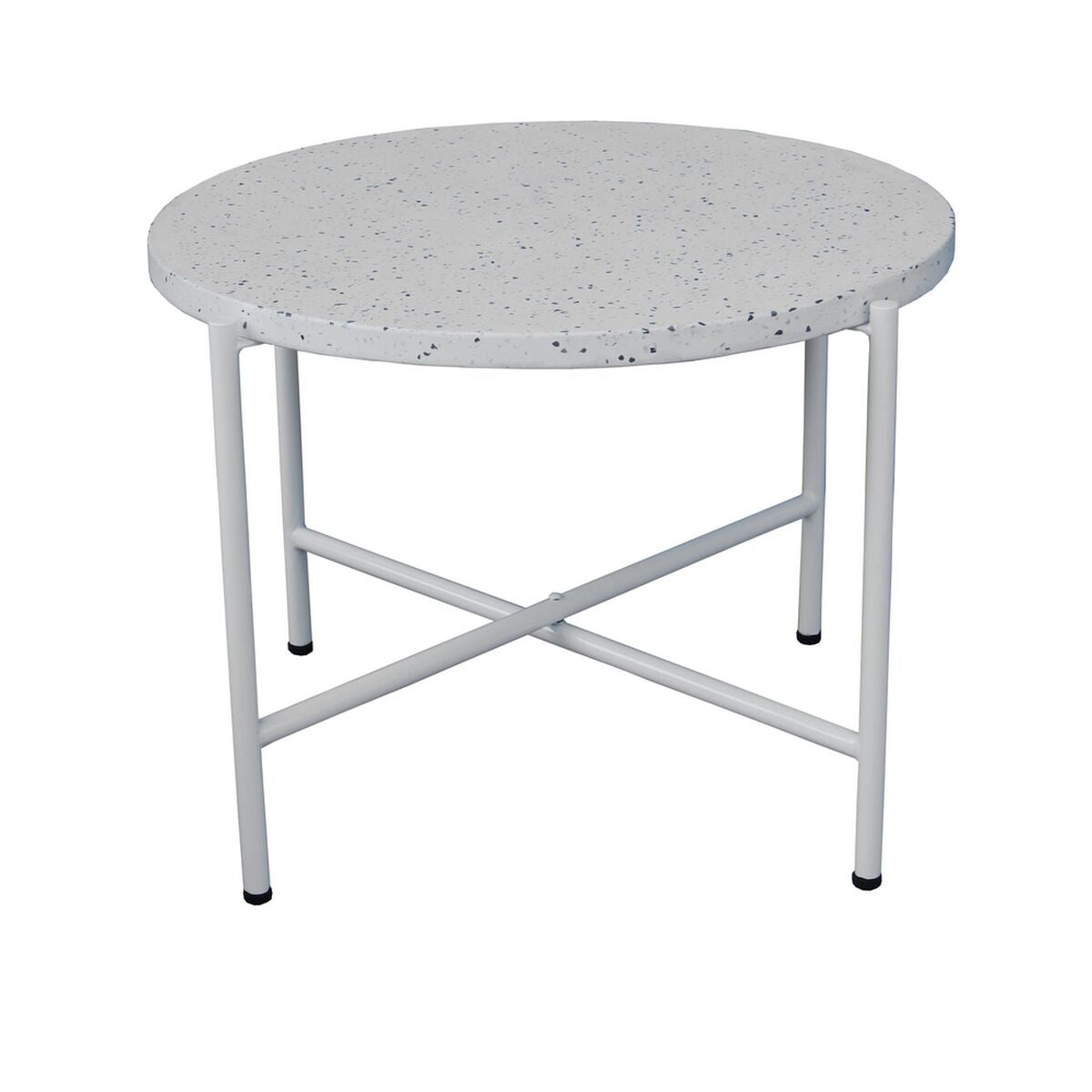 8445147333833 - Beistelltisch Terrazzo Weiß 60 x 60 x 45 cm