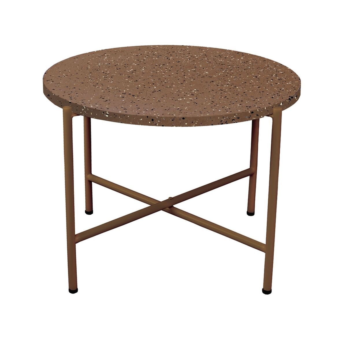 8445147333840 - Beistelltisch Terrazzo Braun 60 x 60 x 45 cm