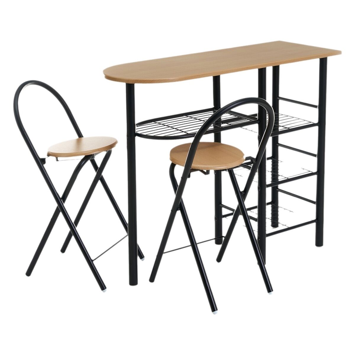 8445148003605 - Tisch-Set mit 2 Stühlen Schwarz natürlich 100 x 74 x 88 cm 8445148003605 - Tisch-Set mit 2 Stühlen Schwarz natürlich 100 x 74 x 88 cm