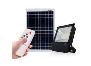 8445152020469 - Greenice - led Scheinwerfer Flutlicht 20W 2000Lm 6000ºK Solar Sensor 20W + Fernbedienung Tafel 6V 8W 40000H [PL-626002-CW]