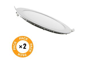 8445152201271 - Paket 2 Schlankes Downlight led 20W 1800Lm 6000ºK Runden 40000H [PE-1011P2-CW] - kaltes Weiß