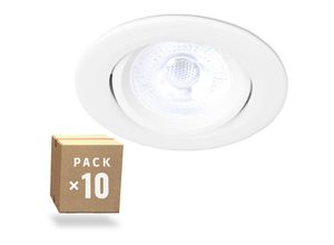 8445152217203 - Greenice - Packung mit 10 runden LED-Downlights 7W 600Lm 4200ºK 38º 40000H [HO-IN-DL7W-W-PK10] - Licht