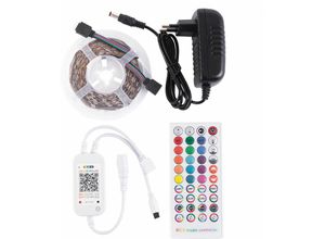 8445152217647 - Greenice - Strip Kit 36W 1500Lm 150 LEDs 5 Meter rgb Blister Transformator Controller Bluetooth-Steuerung IP20 40000H [CA-KITRGB-5M]