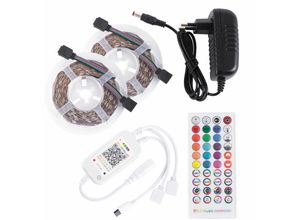 8445152217654 - Greenice - Strip Kit 72W 3000Lm 300 LEDs 10 Meter RGB-Blistertransformator Controller Bluetooth-Steuerung IP20 40000H [CA-KITRGB-10M]