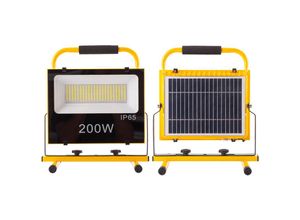 8445152219085 - Solar led strahler 200w 6500k panel 6v 12w batterie 72v 18000mah fernbedienung [wr-kfl-e-200w] - kaltes Weiß