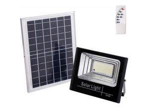 8445152231247 - Solar-LED-Flutlicht 100 w 4000 k Panel 6 V 12 w Batterie 32 V 8000 mAh Fernbedienung [HO-SOLARFL-100W-01-W] - Natürliches Weiß