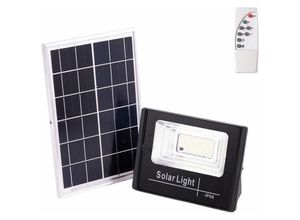 8445152231285 - Solar-LED-Flutlicht 30 W 4000 K Panel 6 V 6 W Batterie 32 V 3000 mAh Fernbedienung [HO-SOLARFL-30W-01-W] - Natürliches Weiß