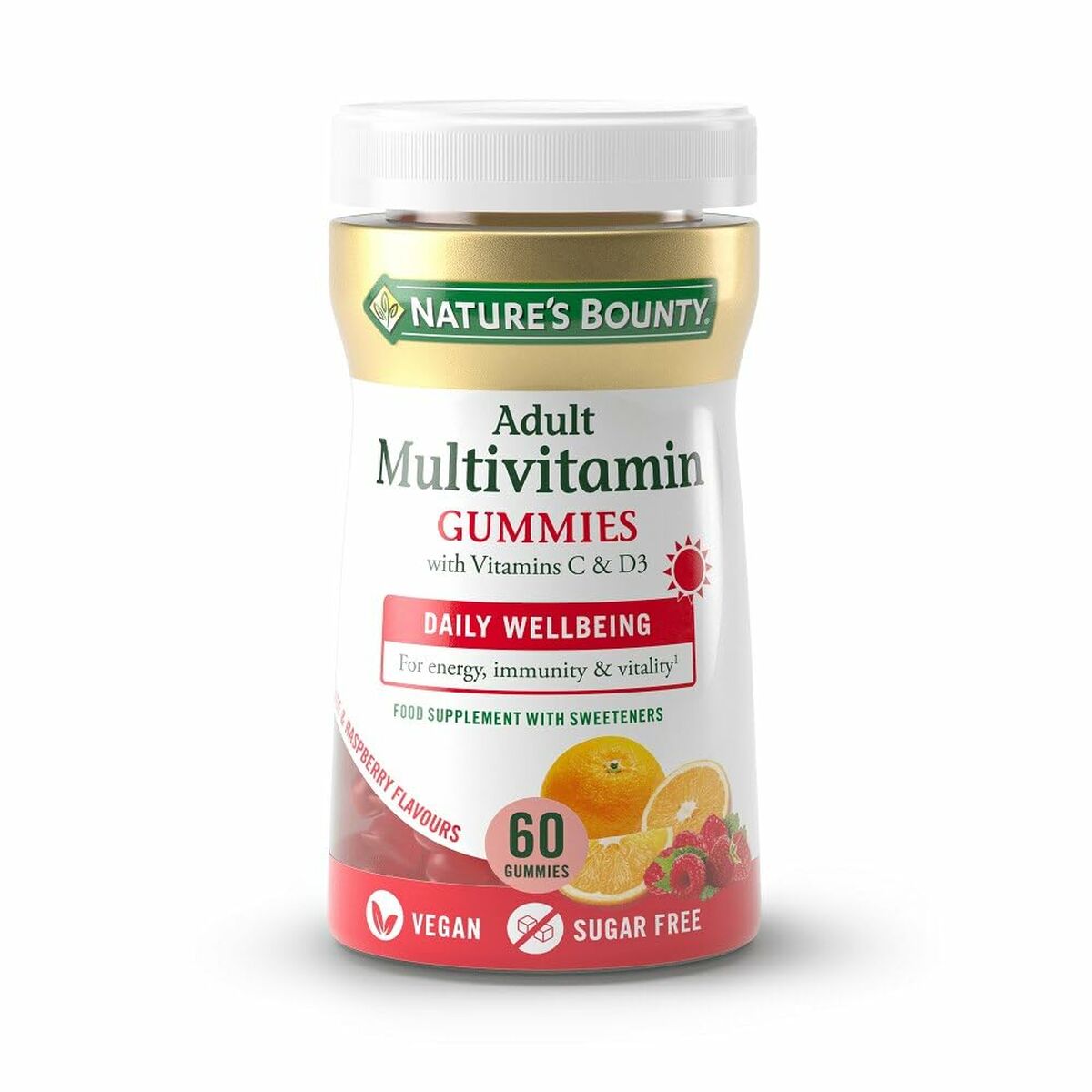 8445290591067 - Nahrungsergänzungsmittel Natures Bounty Gummis Multivitamine Orange Himbeere 60 Stück 8445290591067 - Nahrungsergänzungsmittel Natures Bounty Gummis Multivitamine Orange Himbeere 60 Stück