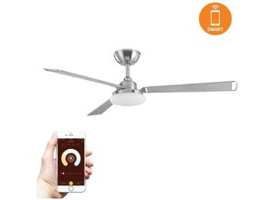 8445386082028 - Leds-c4 - 3 Blade 126cm Ceiling Fan with Light For Life led Light Satin Nickel White 3 Flügel 126cm Deckenventilator mit Light For Life led Licht