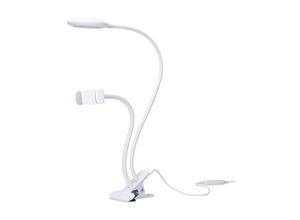 8445386102511 - Servi Flexo portátil led 4 w con Pinza para móvil Regulador de tono e intensidad Brazo flexible Blanco - Forlight