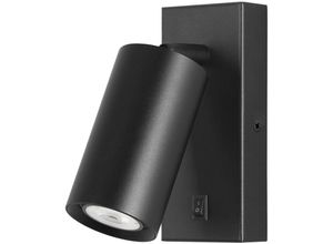 8445386116631 - Forlight - Era - Aplique de Pared para Dormitorio GU10 Luz de Lectura de Diseño Minimalista de Color Negro Con Interruptor on-o