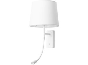 8445386485829 - Janet Wand für Schlafzimmer E27 warm weiße led -Lesen Lesen 3000k Weißer Aluminium Textilbildschirm - Forlight