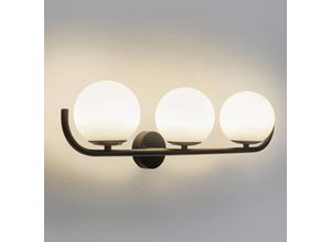 8445386824130 - Forlight Wandlampe Sfera Triple schwarz Glas Breite 58 cm