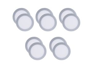 8445386851020 - Forlight - Easy Circular - 10 Downlights con led integrado 4000K para iluminar hacia abajo on off ø225cm Color Gris