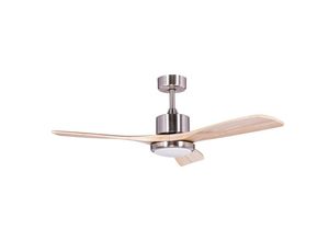 8445401009283 - Kekai - Tramontana dc Deckenventilator 132x40cm 55W Silber mit Holzflügeln dimmbarem Licht Timer und Smart App