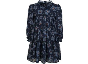 8445445980753 - - Langarm-Kleid WINTER FLOWER in marineblau Gr122