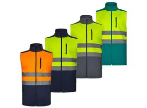 8445659087767 - 305906 av zweifarbige Warnschutzweste aus Softshell - m - Blu Arancione - Blu Arancione - Velilla