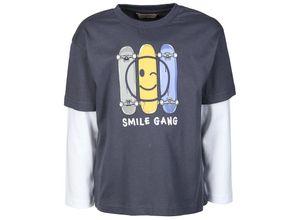 8445865187596 - - Langarmshirt SMILE GANG in dunkelblau Gr128