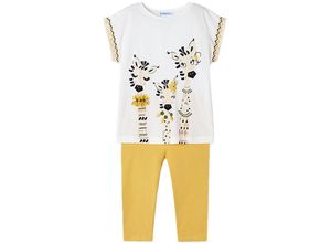 8445865226615 - - T-Shirt BONGO CAMP mit Leggings in weiß gelb Gr116