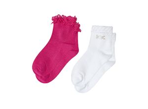 8445865280457 - - Socken ROSE 2er-Set in fuchsia weiß Gr23 24